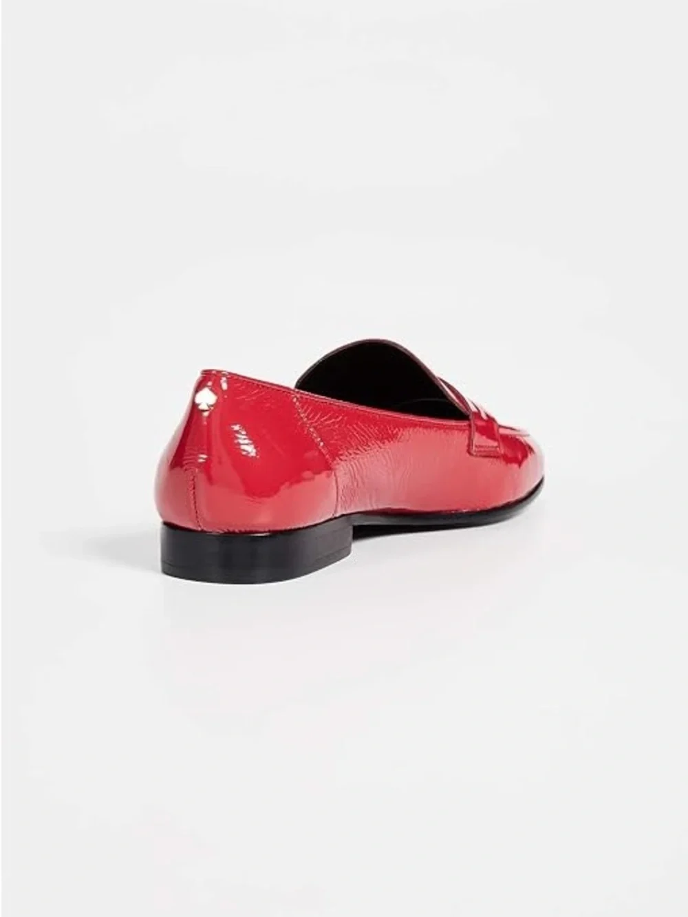 Kate Spade “Genevieve” crinkle parent loafers in Maraschino Red